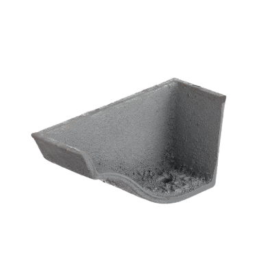 Cast Iron 5" Victorian Ogee Gutter Left Hand Internal Stopend Primed