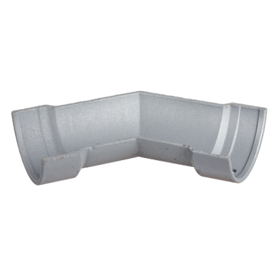 Cast Iron 4" Plain Half Round Gutter 135 Degree Angle Primed
