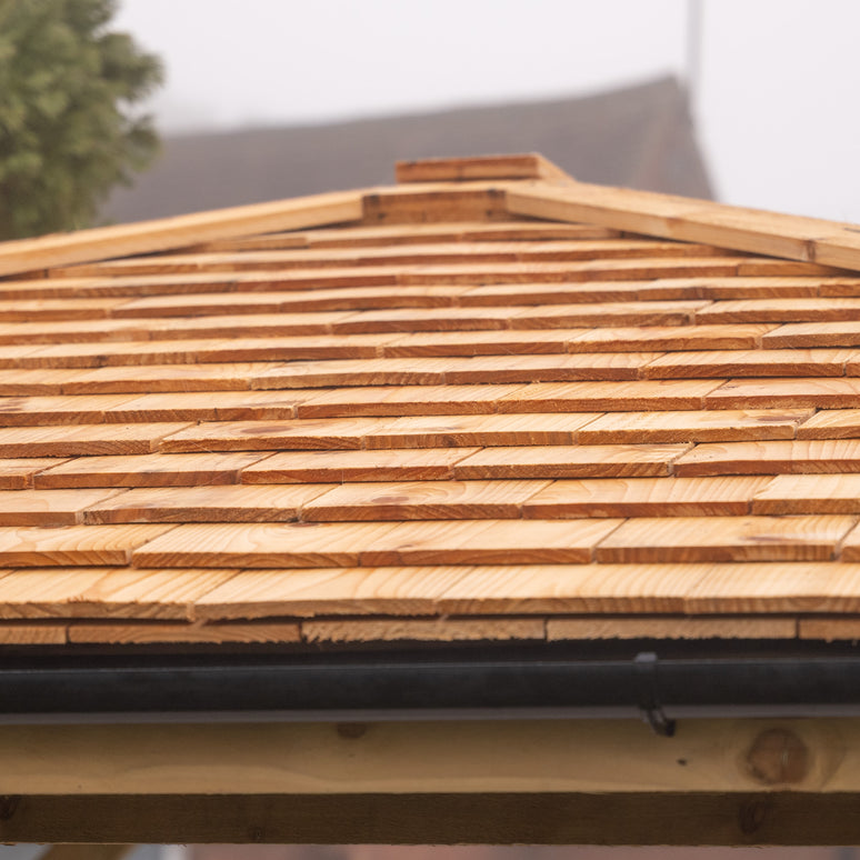 Ruby Wooden 4 Pitch Gazebo with Cedar Shingle Roof – Classic Garden Shelter