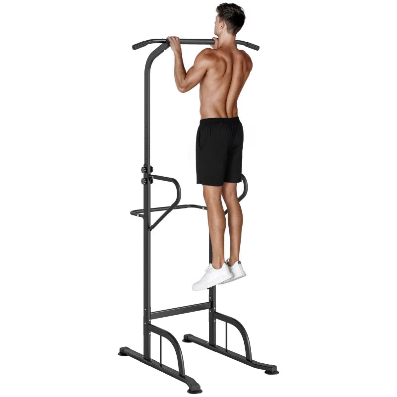 Power Tower Dip Station Pull Up Bar Adjustable Height Multi-Function Push Up Equipment for Home Gym Strength Training Fitness