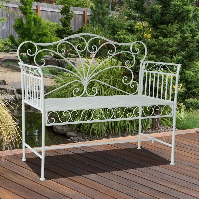 White Heavy-Duty Garden Bench