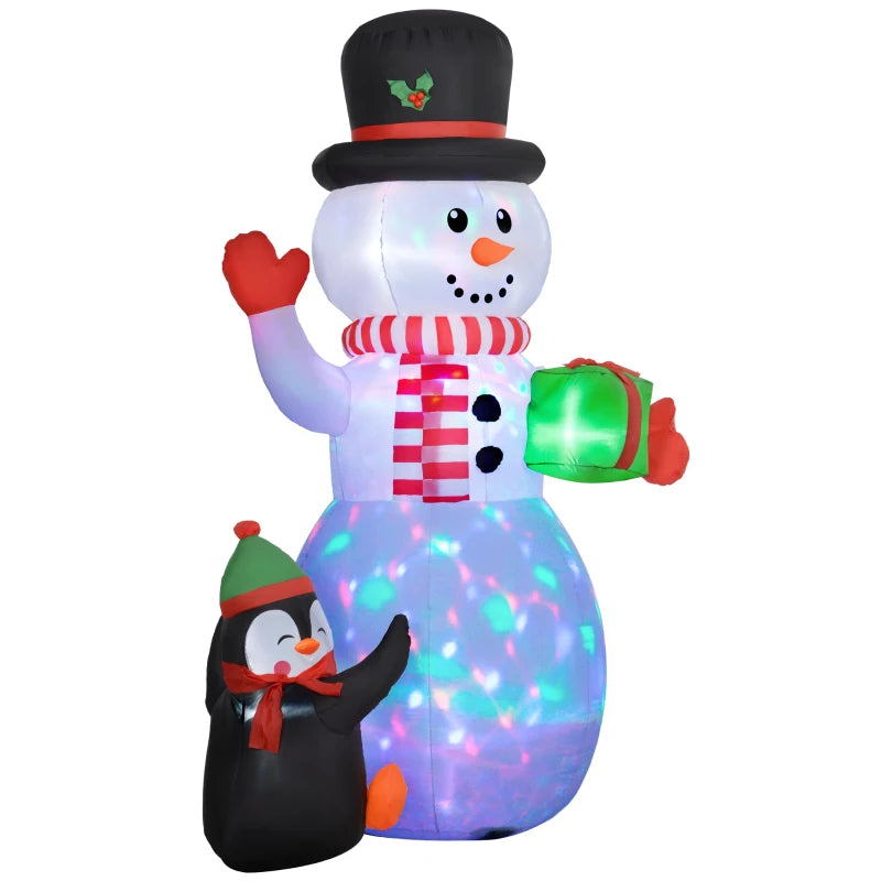 8ft Inflatable Christmas Snowman with Accessories - Perfect Holiday Decor for Outdoor Festivities and Winter Wonderland Displays