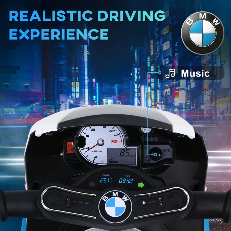 Electric Motorbike for Kids Ride On BMW Style with Headlights Music 6V Blue