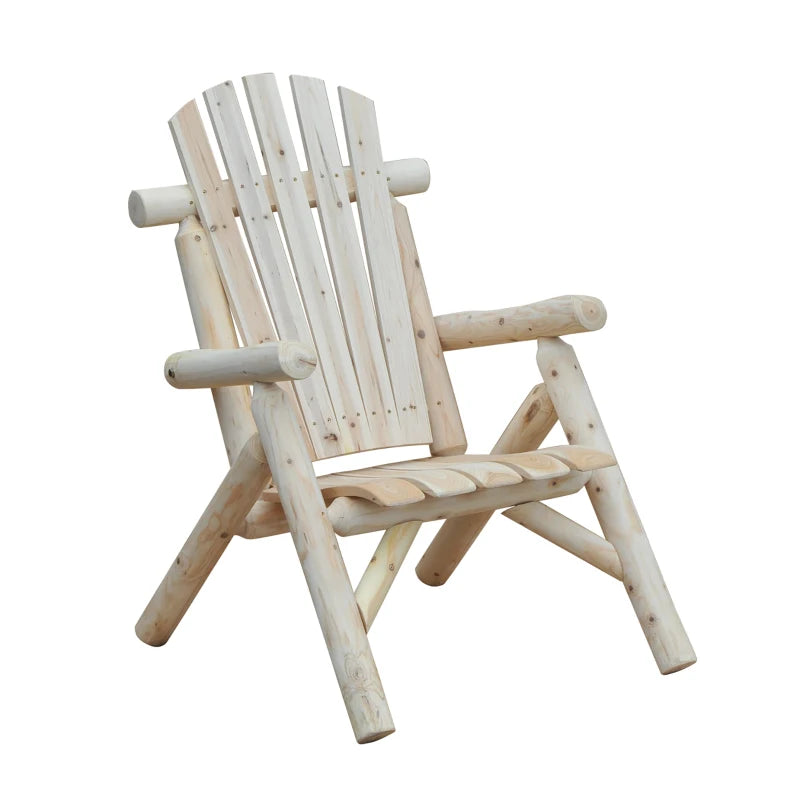 Natural Wood Adirondack Patio Lounge Chair