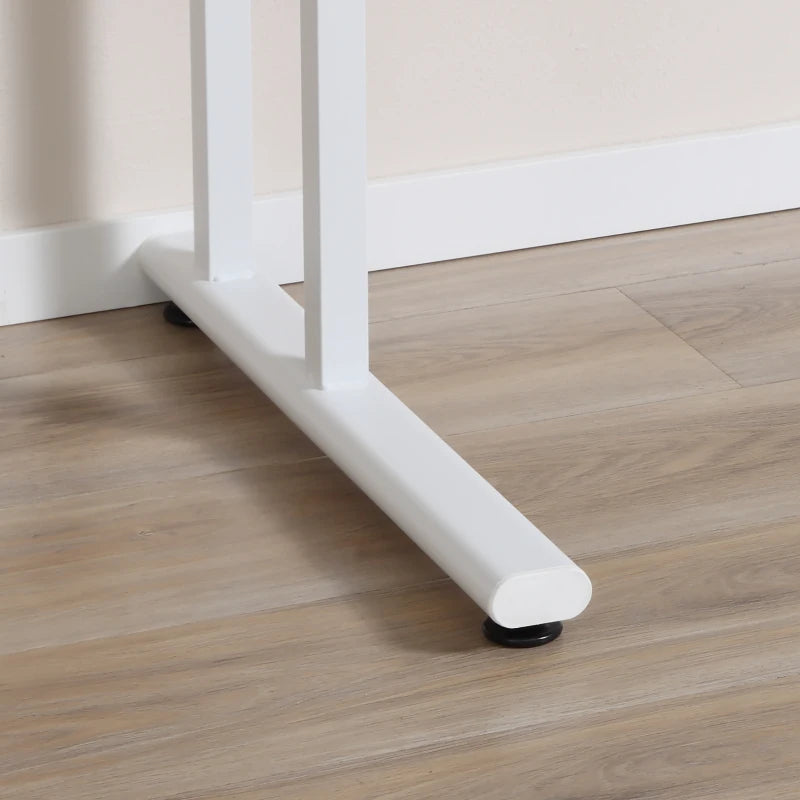 Modern White Computer Desk for Home Office - 120x60x75cm Writing Table with Cable Management & C Shaped Metal Legs