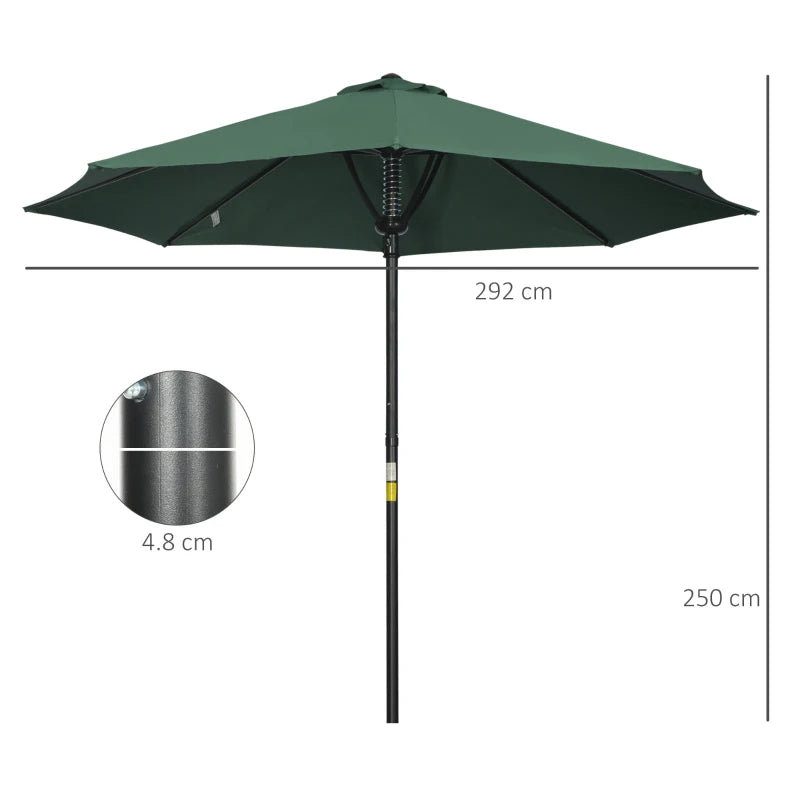 Green 3m Outdoor Market Umbrella with 8 Ribs