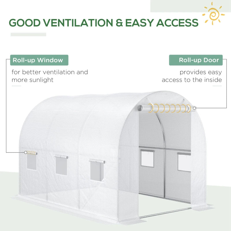 Greenhouse PE Cover for 3x2x2m Tunnel Greenhouse - White