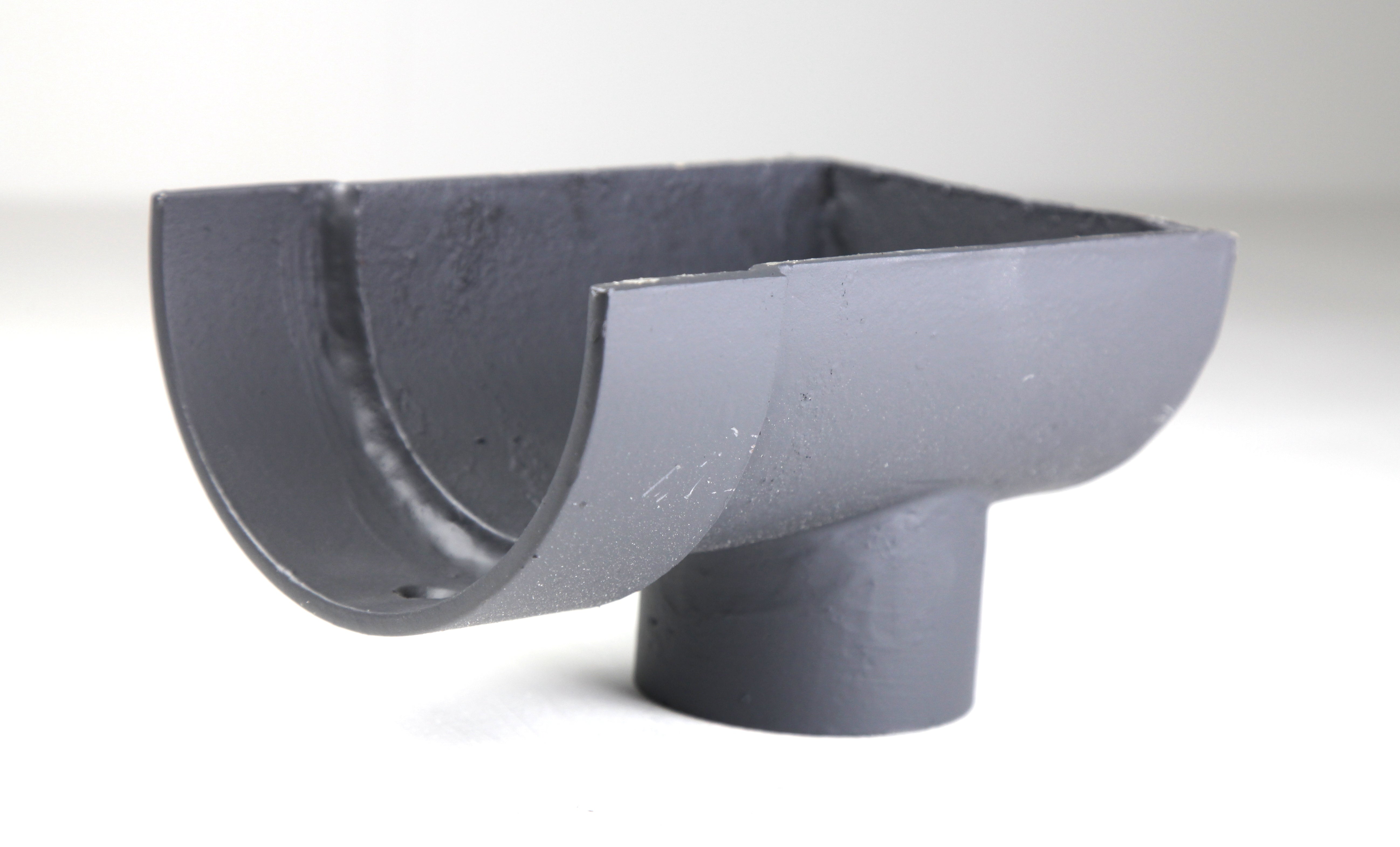 Hargreaves Cast Iron 100x75mm External Deep Half Round 75mm Dropend Outlet  - Primed