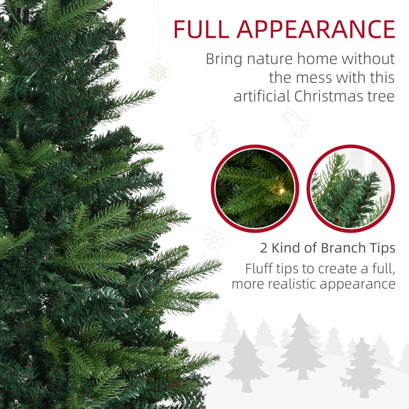 1.2m Pre-Lit Christmas Tree Entrance Décor - 4ft Xmas Tree with 750 Tips & 80 LED Lights in Vase Base