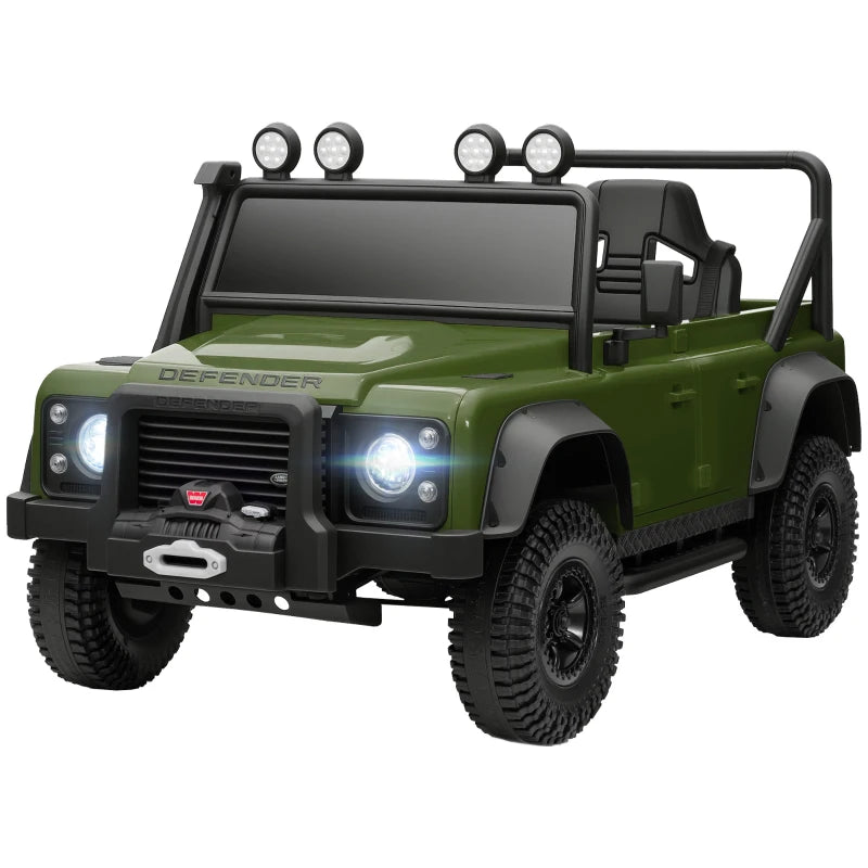 Kids Electric Ride On Car with Remote Control Music Horn LED Lights for Ages 3-5 Green