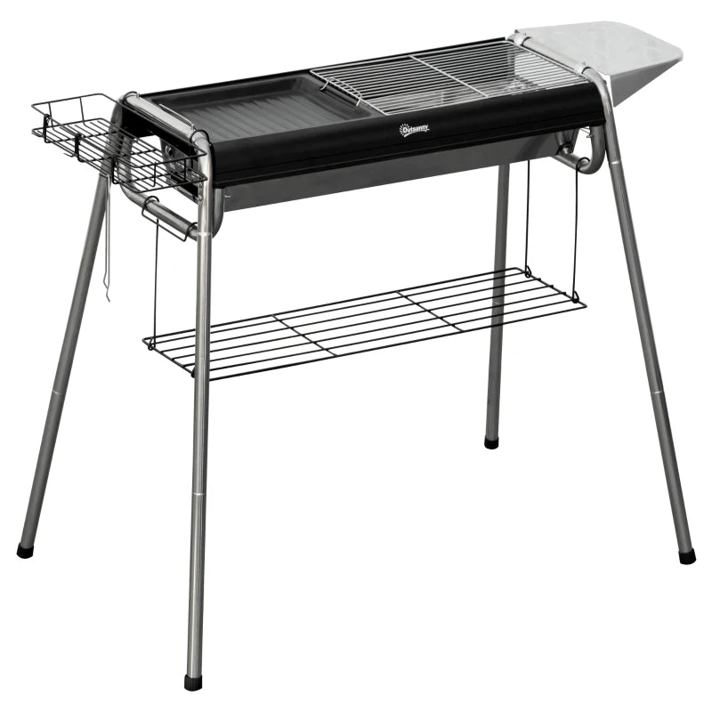 Black Charcoal BBQ Grill - Portable Outdoor Grill for Perfect Grilling and Smoking