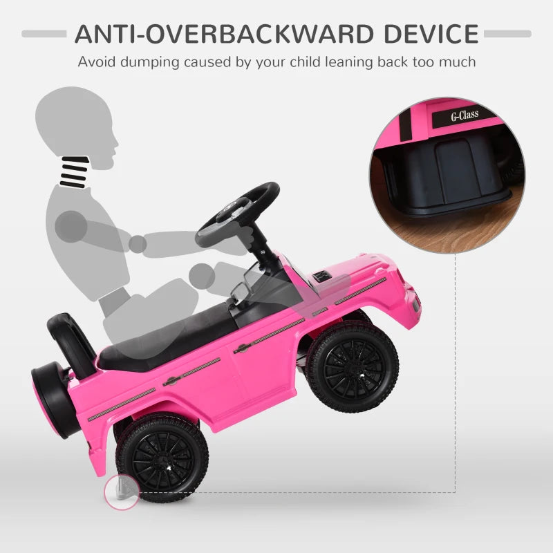 Licensed 3 in 1 Kids Ride On Car Foot To Floor Slider Push Along Toy Pink 12-36 Months