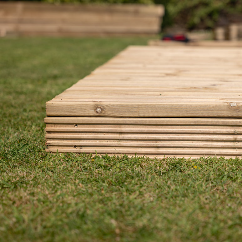 Pressure-Treated Redwood Decking Kit – Scandinavian Timber, Multiple Sizes, Complete DIY Garden Decking Solution with Joists & Fixings