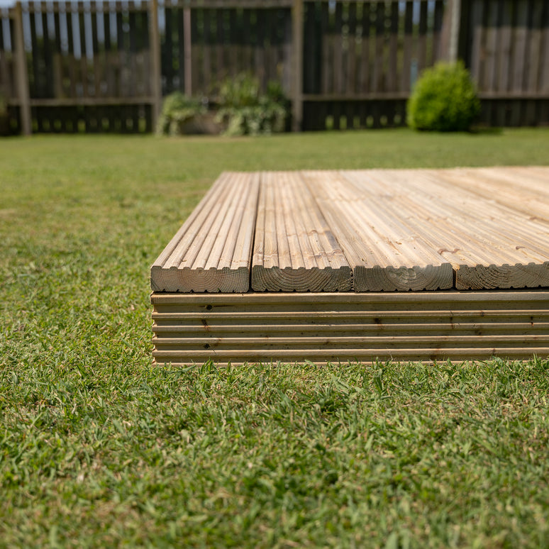 Pressure-Treated Redwood Decking Kit – Scandinavian Timber, Multiple Sizes, Complete DIY Garden Decking Solution with Joists & Fixings