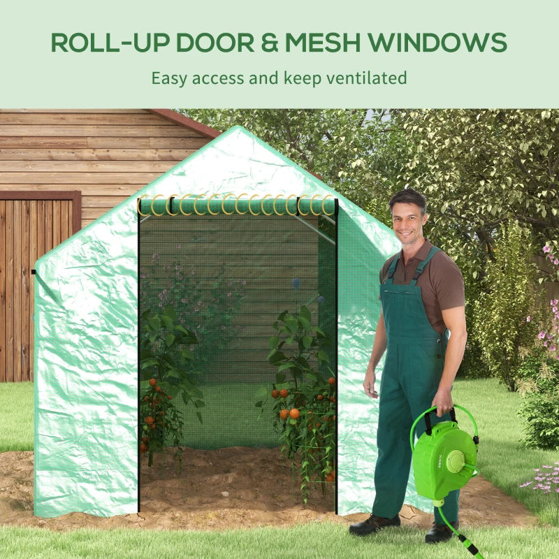 Green Walk-in Polyethylene Greenhouse, 2x3m