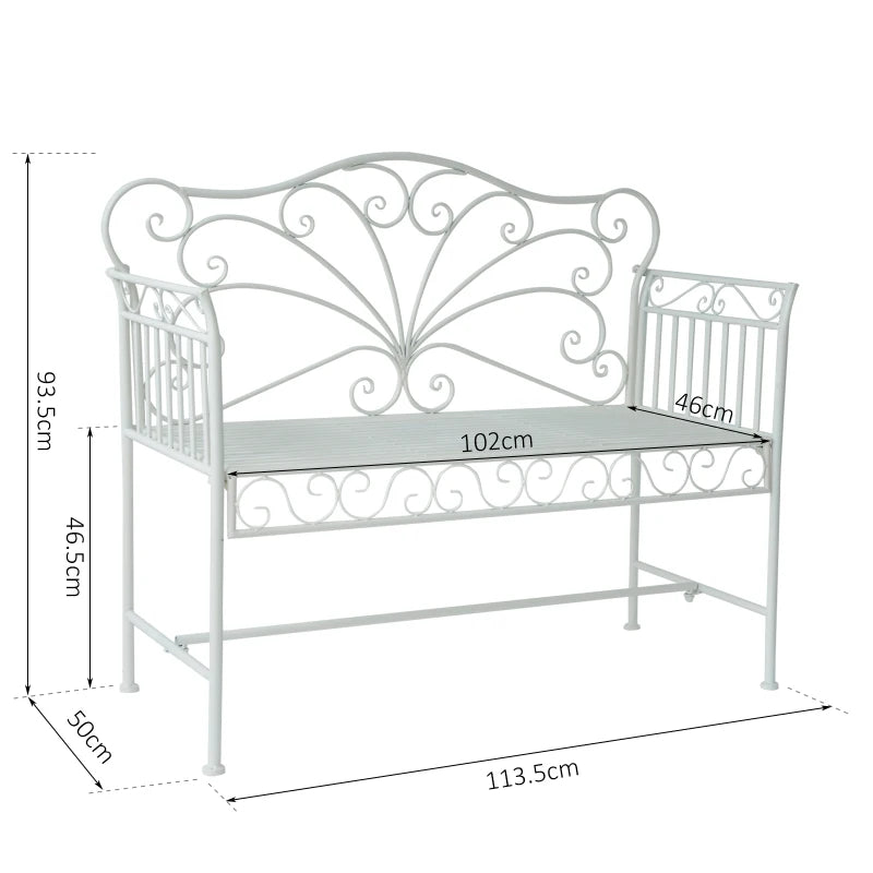 White Heavy-Duty Garden Bench