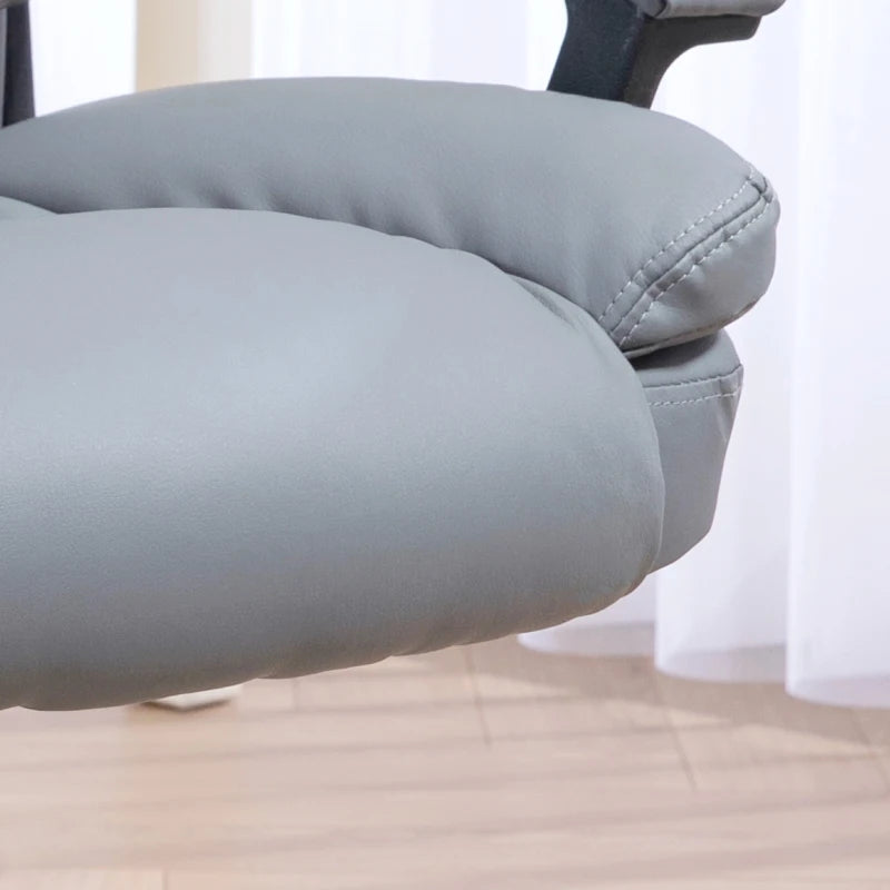 Light Grey Mid Back Executive Office Chair - Adjustable Height, Swivel Rolling Wheels, Perfect for Home Study & Computer Desk