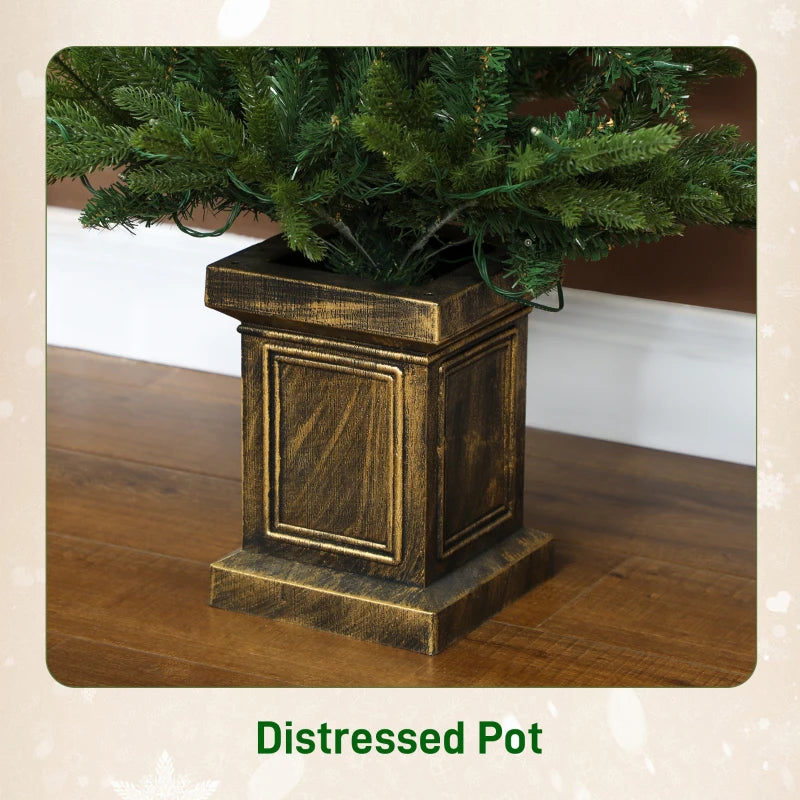 Set of 2 Green 4ft Artificial Christmas Trees with Lights - Perfect Holiday Decor for Home & Office