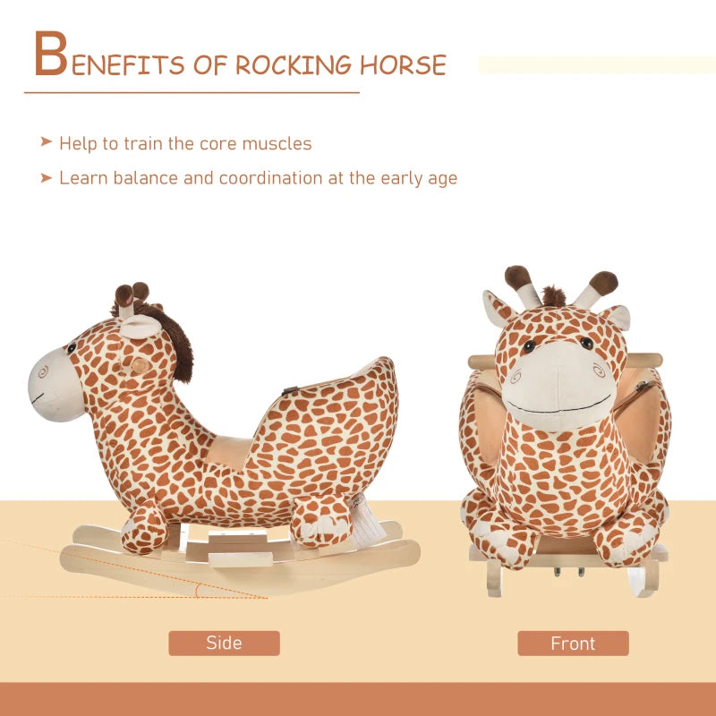 Giraffe Rocking Horse Toy for Kids - Safe Seat Belt for Toddlers - Perfect Baby Gift for Playtime