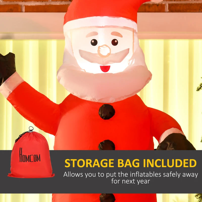 7ft Inflatable Santa Claus in Chimney - LED Outdoor Christmas Decoration for Lawn & Party - Blow-Up Holiday Display