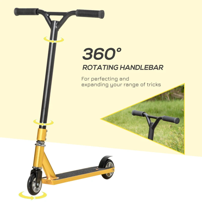 Gold Tone Stunt Scooter for Beginners - 360° Tricks, Lightweight Aluminium Deck, ABEC 7 Bearings, Ages 14+