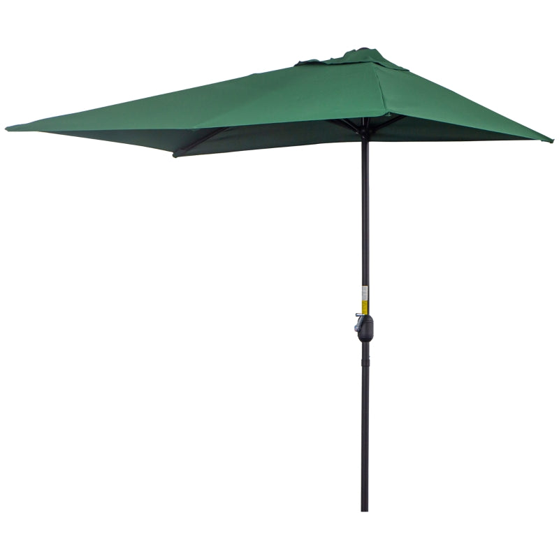 Green Half Round Balcony Parasol with Crank Handle (2.3m)