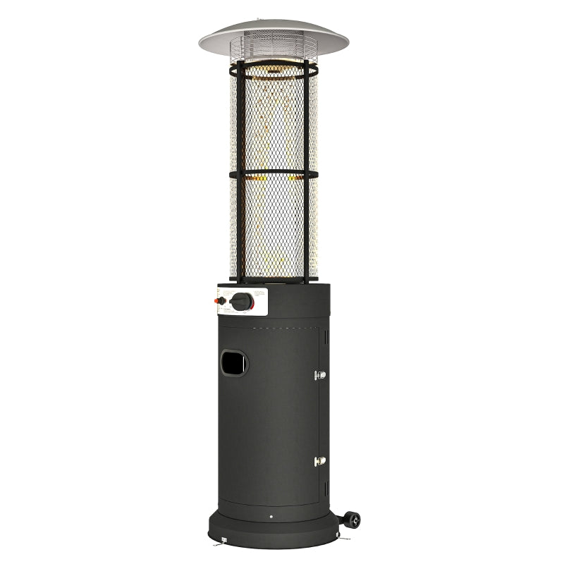 11KW Freestanding Gas Patio Heater - Adjustable Outdoor Propane Heater with Wheels & Tip-Over Switch