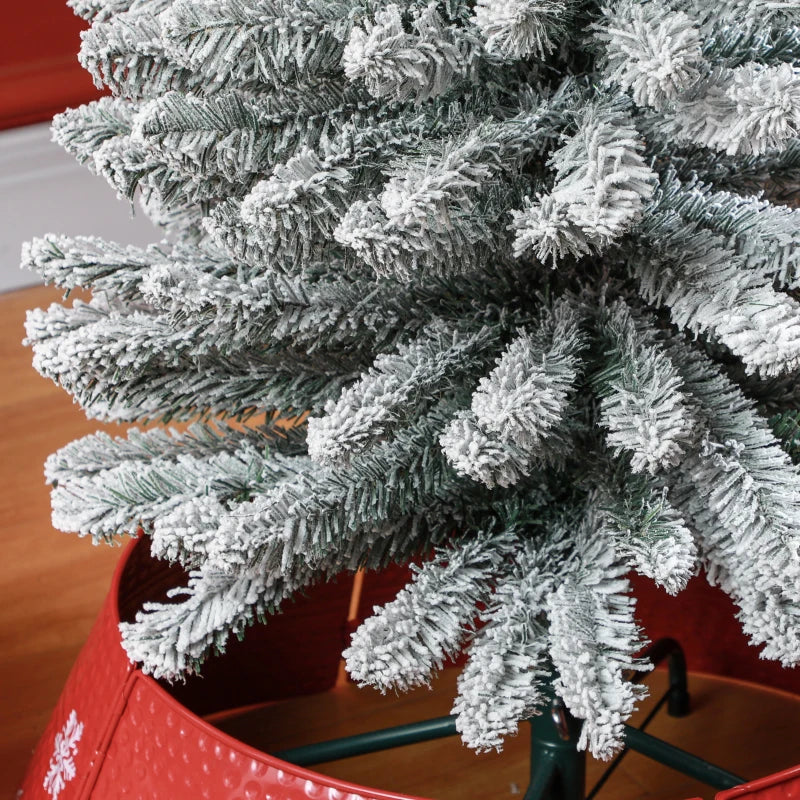 7ft Snowy Pencil Christmas Tree - Elegant White Artificial Holiday Decor for Festive Home Decoration