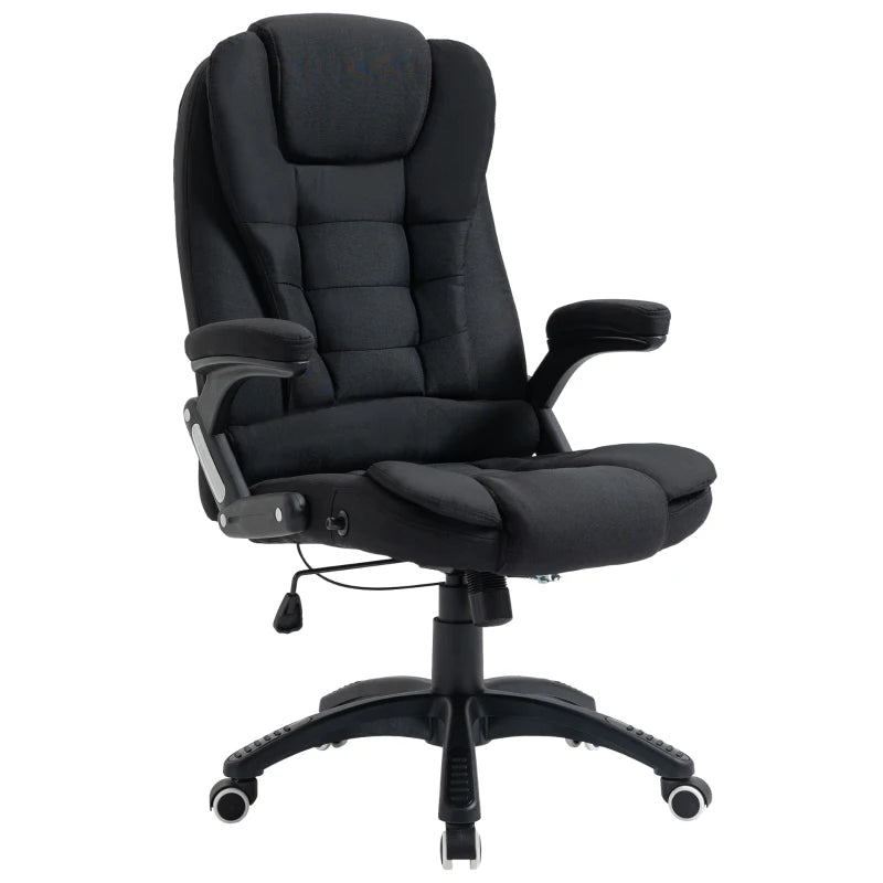 Vinsetto Ergonomic Office Chair - Adjustable Height, Reclining, Tilt Function, Comfortable Desk Chair with Armrests - Black