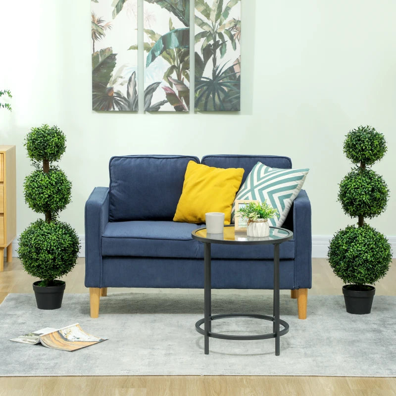 Set of 2 Decorative Artificial Boxwood Topiary Trees in Pot 100cm Green Indoor Outdoor Fake Plants for Home Decor