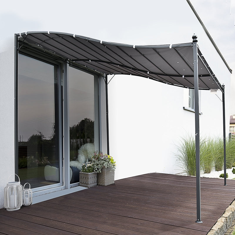 Grey 3x3m Freestanding Metal Wall Canopy