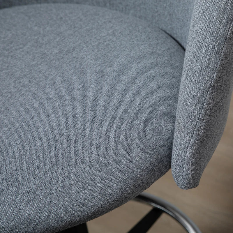 Vinsetto Ergonomic Drafting Chair - Adjustable Height, 360° Swivel, Padded Seat & Footrest, 5 Wheels - Grey for Home Office