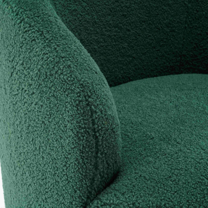 Ergonomic Dark Green Swivel Armchair with 360° Rotation for Reading Room, 64x64x71 cm
