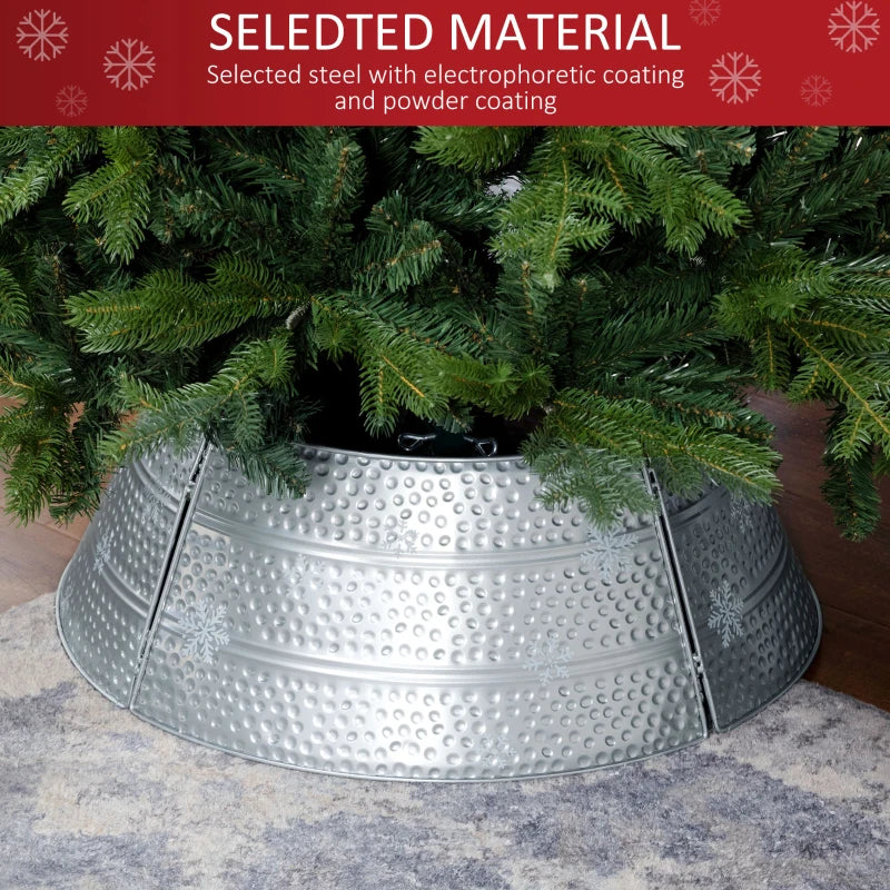 66cm Hammered Steel Christmas Tree Base Collar - Durable, Stylish Support for Holiday Decor - Perfect for Any Christmas Tree