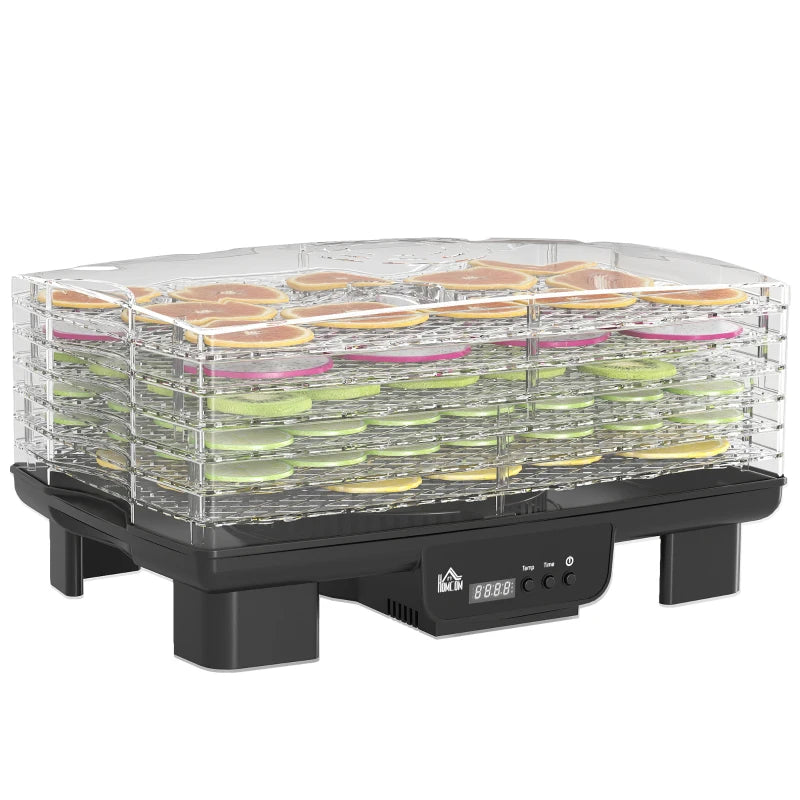 Premium Six-Tray Food Dehydrator - Black | Efficient, Versatile, Perfect for Healthy Snacks & Preserving Fruits, Vegetables, and Jerky