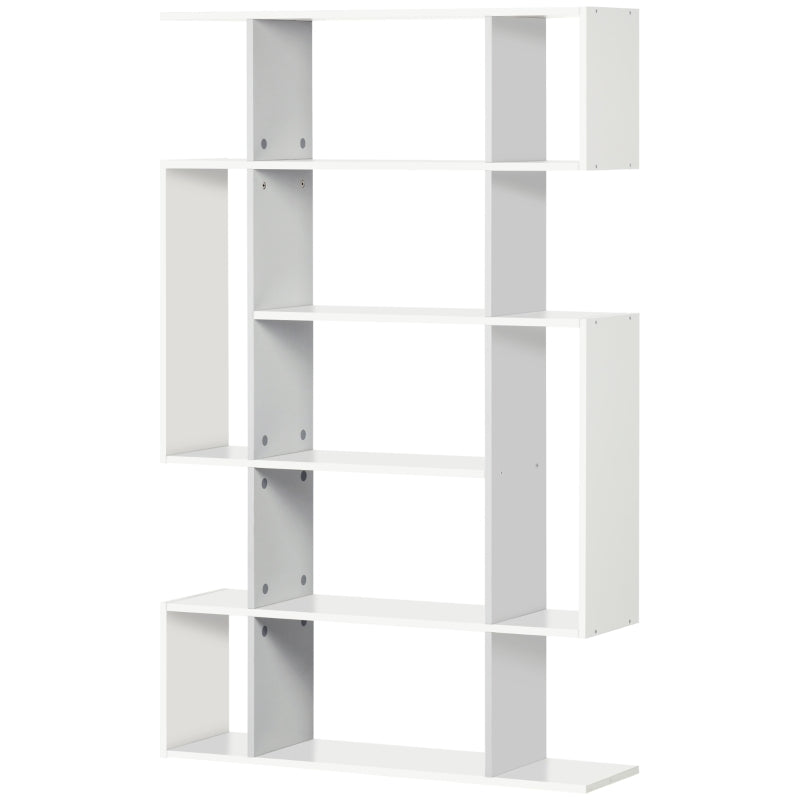 Modern 5-Tier Bookshelf - 13 Open Shelves Freestanding Bookcase for Home Office & Study - Stylish White Storage Solution