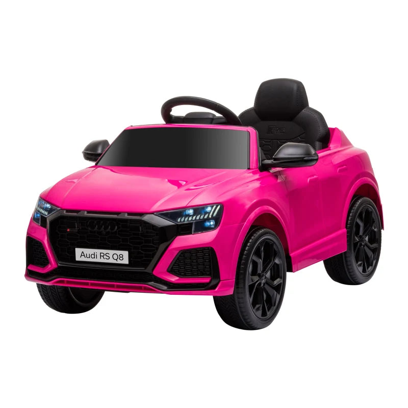 Audi RS Q8 6V Kids Electric Ride-On Car Toy with Remote, USB, MP3, Bluetooth - Pink Color