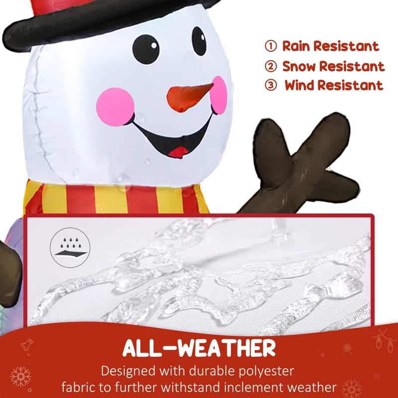 6FT Christmas Inflatables Snowman & Penguins with LED Lights - Blow Up Holiday Decoration for Indoor & Outdoor Garden Decor