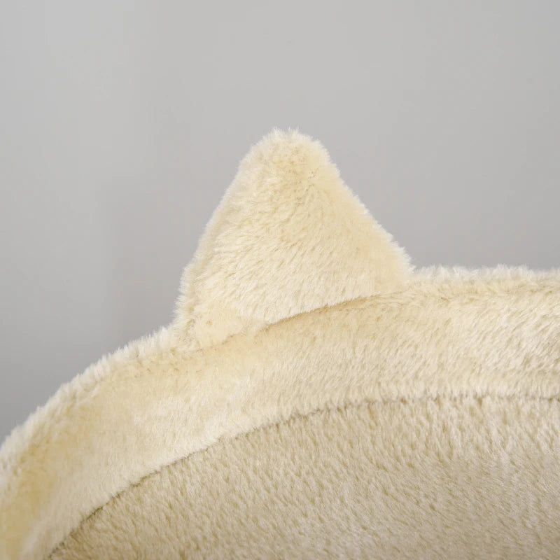 104 cm Cat Tree Condo Tower - Plush Perch, Scratching Posts & Hanging Ball - Cream White Activity Centre for Cats