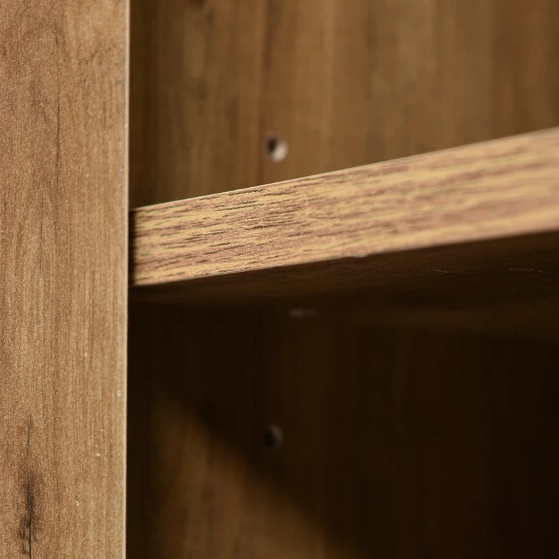 Modern Dark Oak Sideboard Cabinet with 2 Doors 3 Drawers and Adjustable Shelf for Living Room