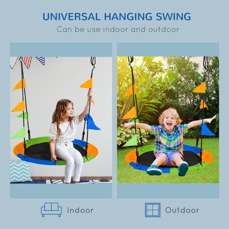 Multi-Colour Kid Nest Swing Seat 40 Inch Adjustable Rope for Kids Over 3 Years