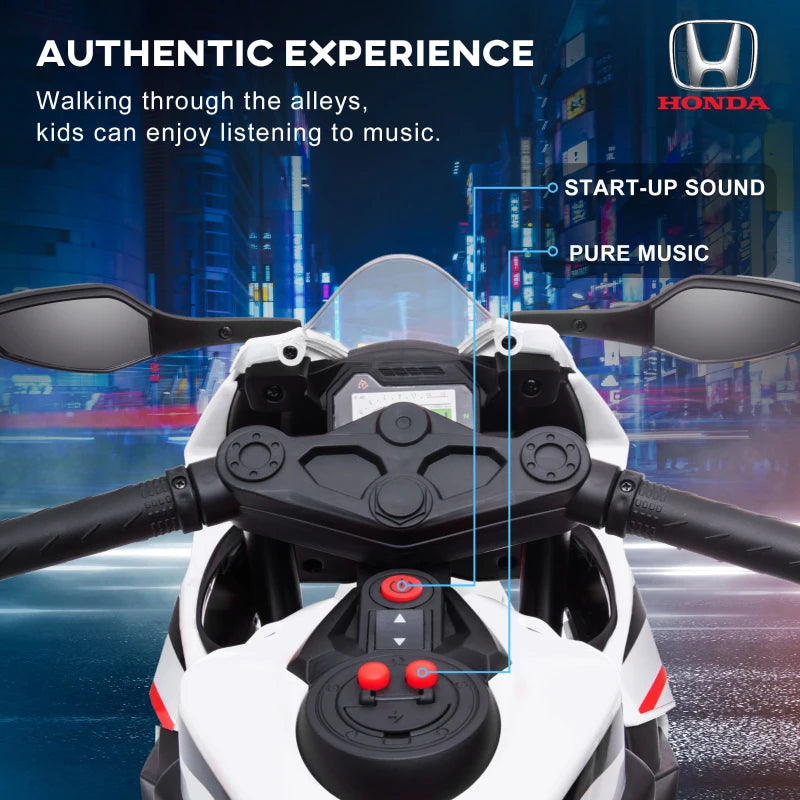 6V Licensed Kids Motorcycle with Music and Training Wheels for Safe Riding Fun