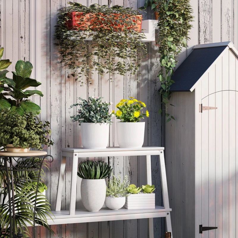 Set of Two 22cm White Planters - Stylish Indoor/Outdoor Flower Pots