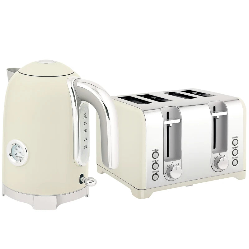 Retro 3000W Grey Kettle and Toaster Set - Stylish Kitchen Appliances for Modern Homes
