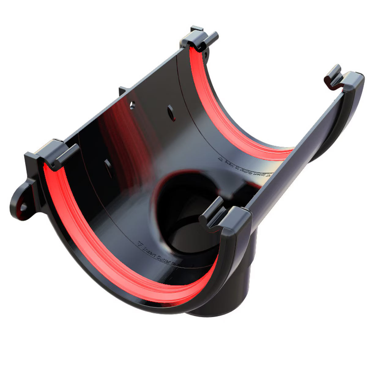 Freefoam Freeflow 116mm Deepflow Gutter Running Outlet - Black