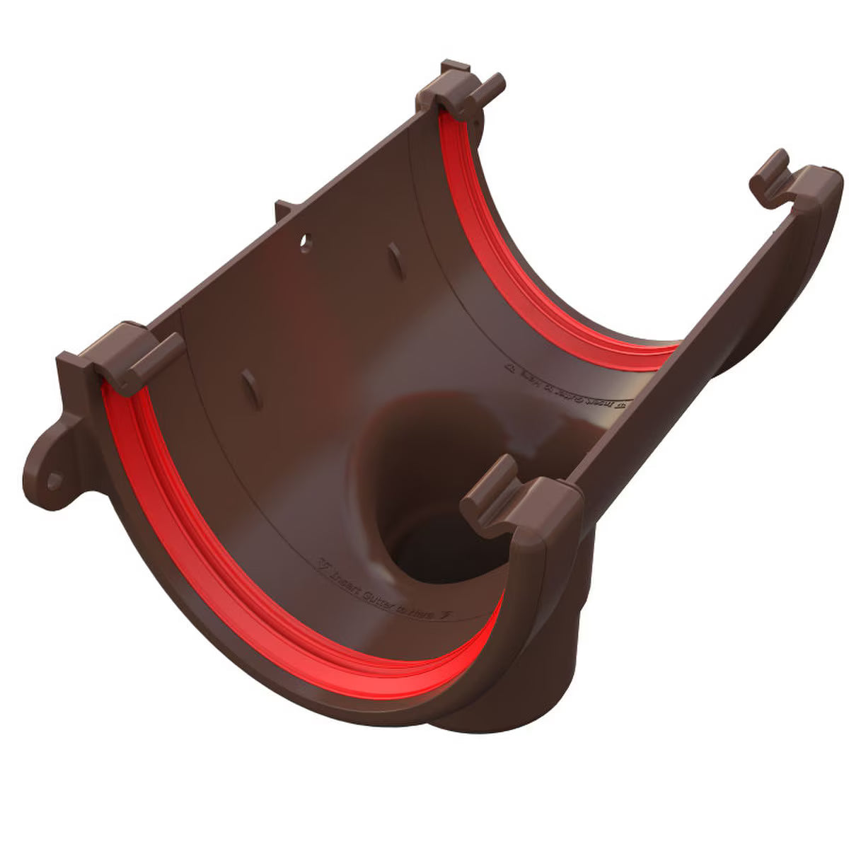 Freefoam Freeflow 116mm Deepflow Gutter Running Outlet - Leather Brown