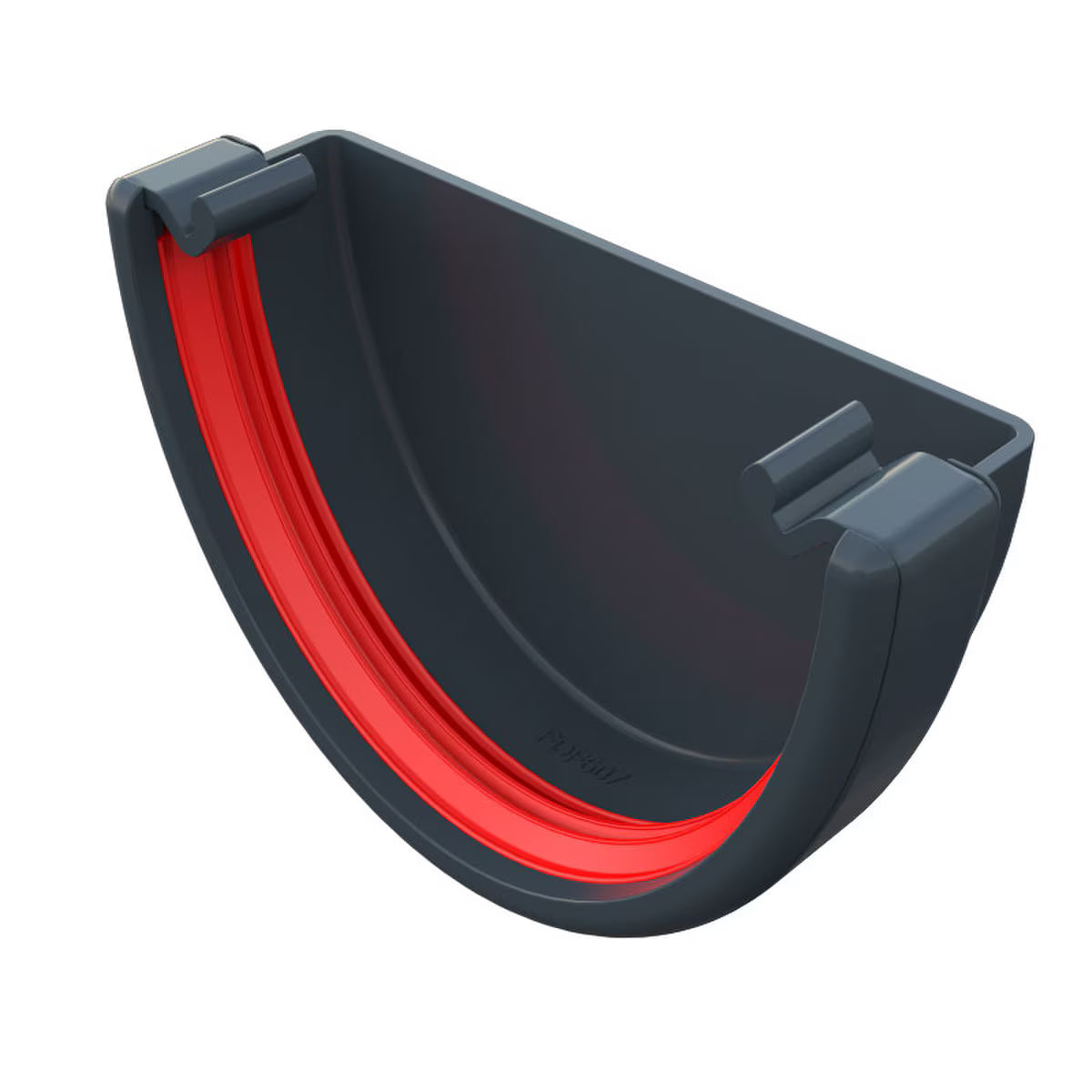Freefoam Freeflow 116mm Deepflow Gutter External Stop End - Anthracite Grey