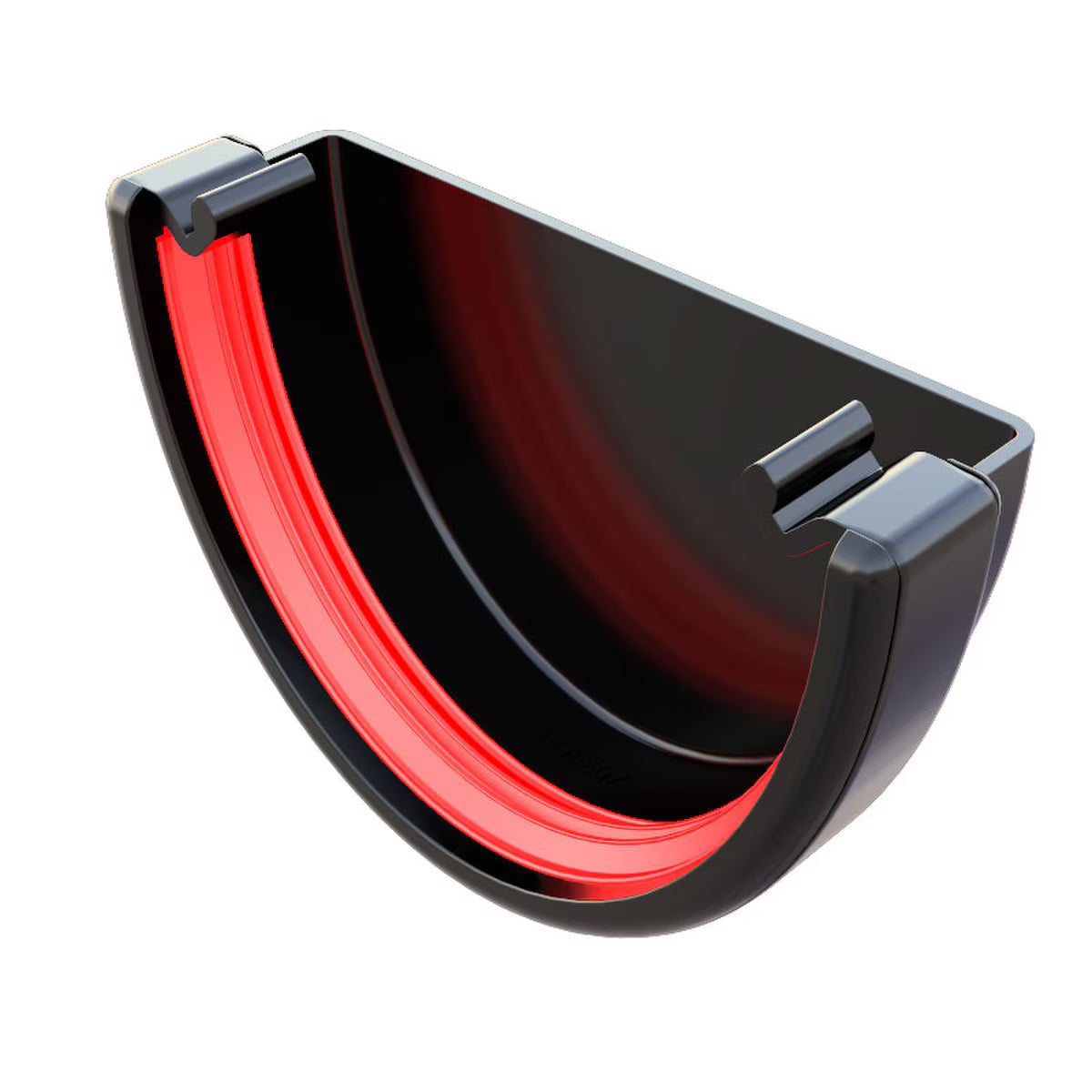 Freefoam Freeflow 116mm Deepflow Gutter External Stop End - Black