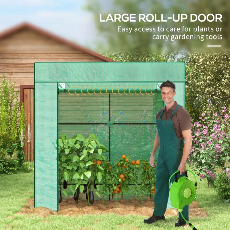 Green Walk-In Greenhouse Kit with Accessories - 77x196cm