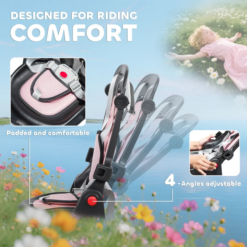 6 in 1 Foldable Kids Trike with Adjustable Parent Handle and Canopy for Ages 1-5 Pink